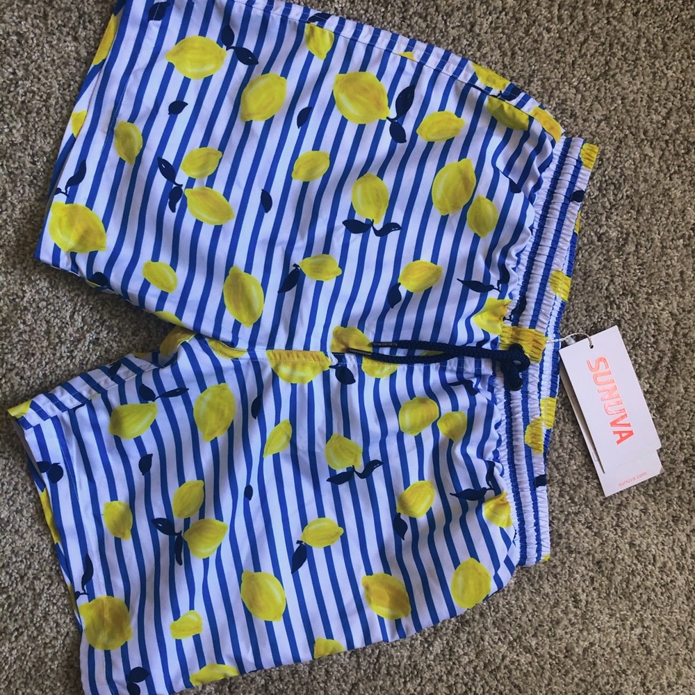 Boys Sunuva swimsuit with lemons NWT